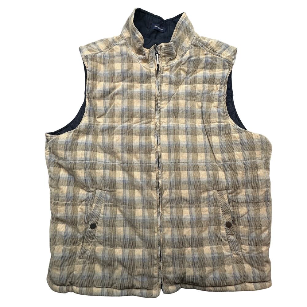 Tommy Bahama Crescent City Reversible Vest Mens XXL Dark Eclipse Corduroy Puffer